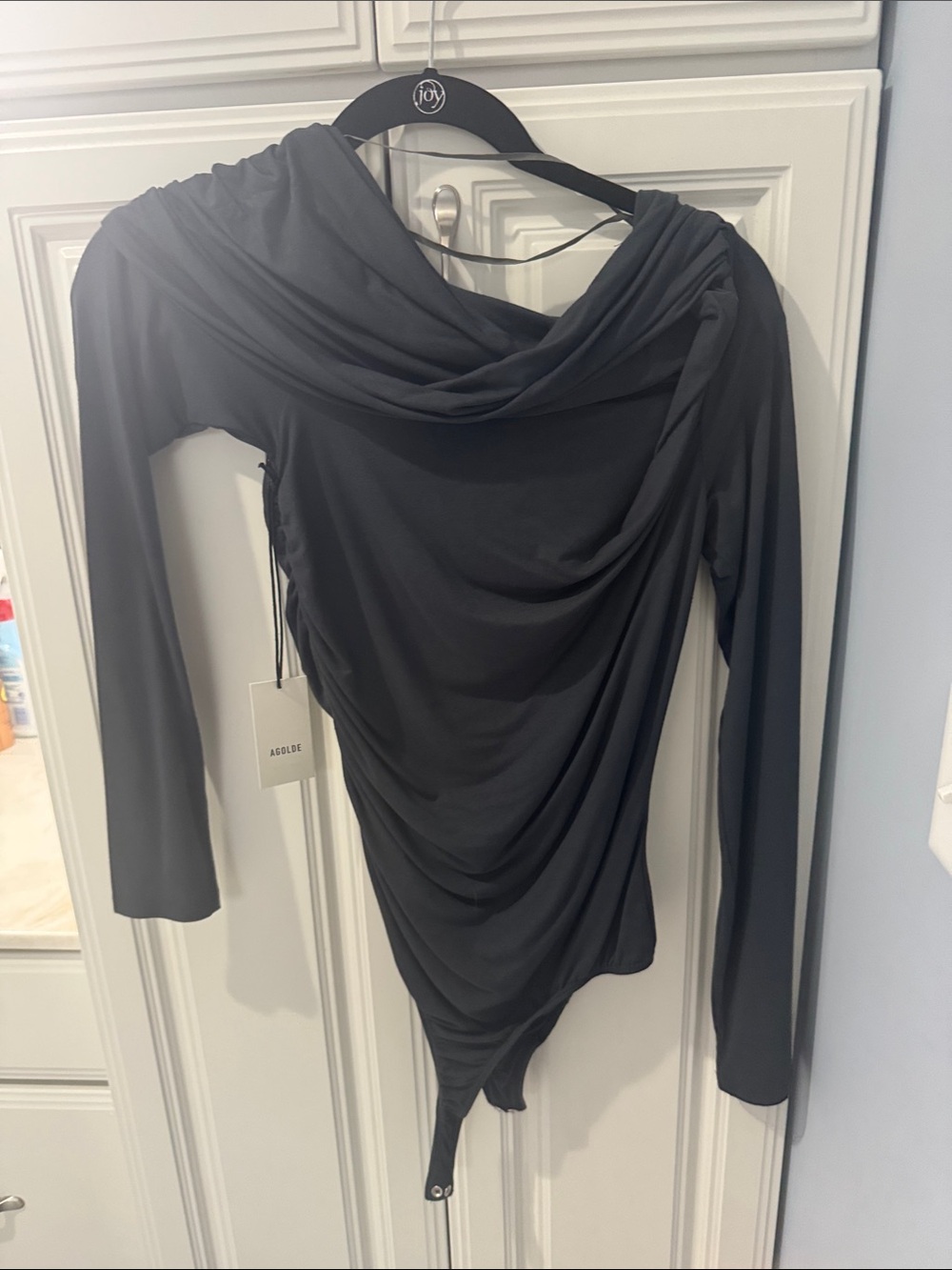 Agolde Kira Bodysuit in Crow (Dark Gray) - Picture 3 of 3